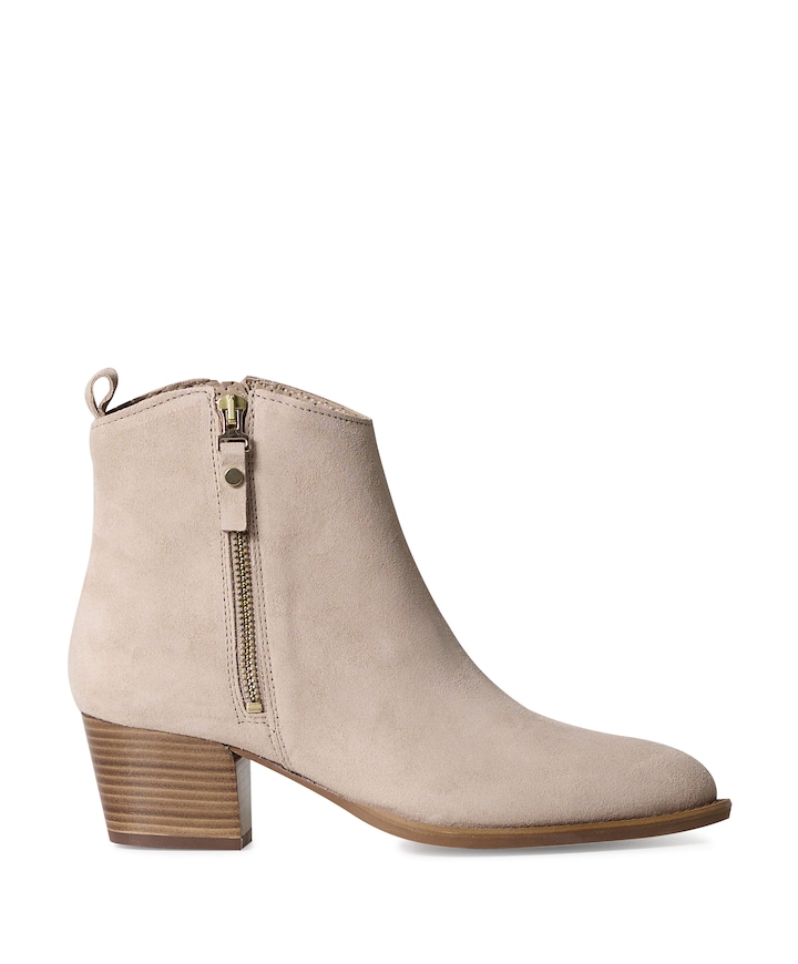 dames enkellaarzen beige