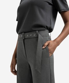 Woven wide leg with broek grijs