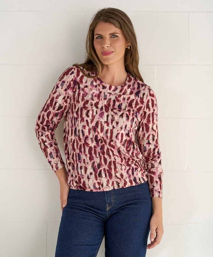 Dames longsleeve bordeaux