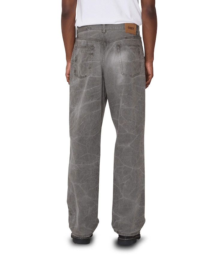 Obey Wrinkle Baggy Denim heren jeans zwart