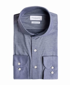 Heren overhemd lange mouw blauw