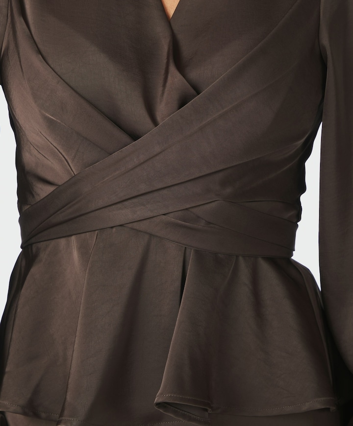 Dames blouse bruin
