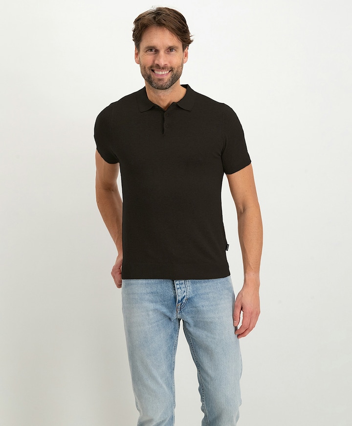 Heren polo zwart