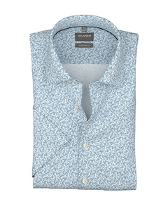 Heren overhemd korte mouw blauw