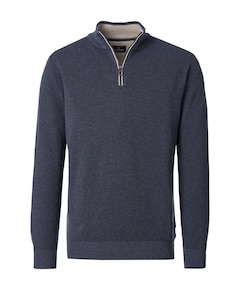 Heren trui met rits blauw