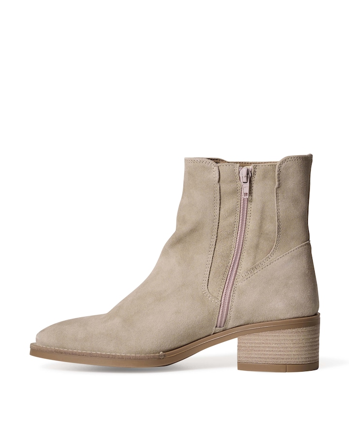 dames enkellaarzen beige