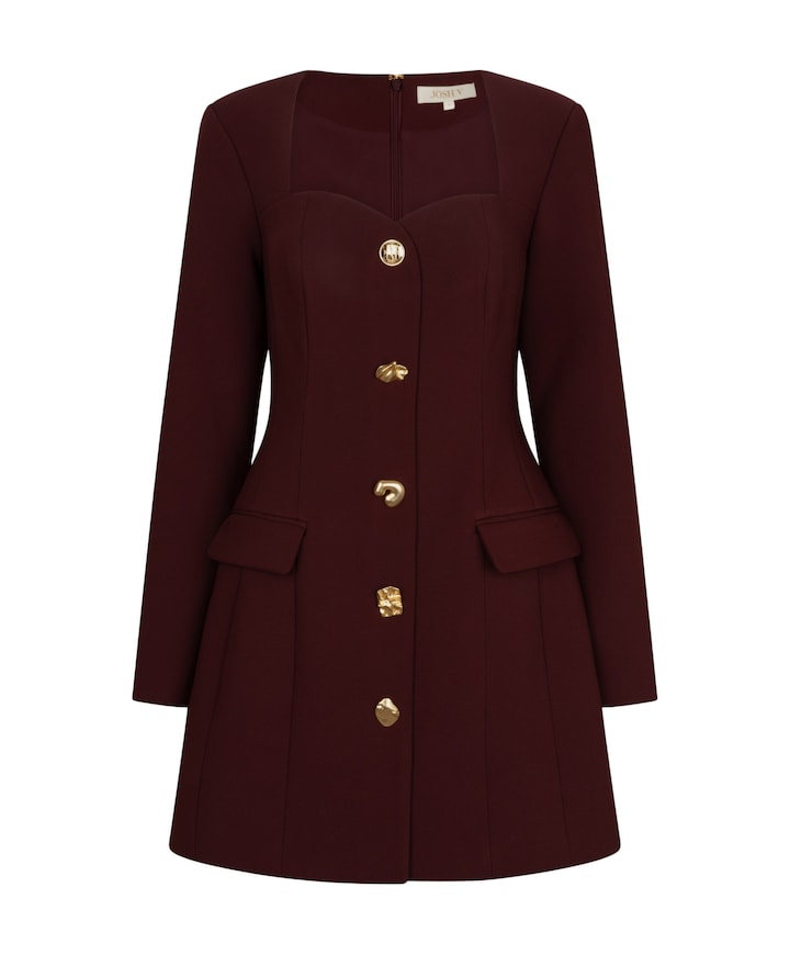 Dames jurk bordeaux