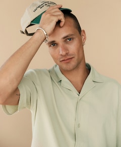 Heren overhemd korte mouw groen