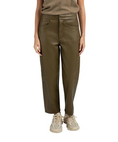 Faux leather carrot fit broek groen