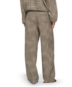 western check dames broek ecru