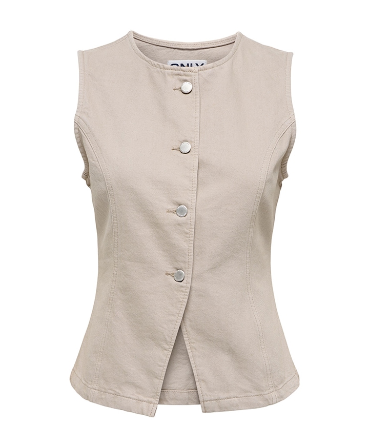 Dames gilet beige