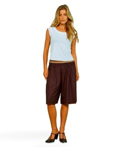 Taylor Pin Striped dames bermuda bruin