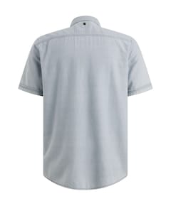 Heren overhemd korte mouw blauw