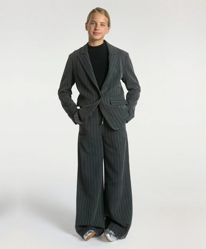 Meisjes blazer grijs