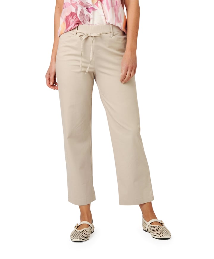 Scarlet Wide Leg 6/8 dames broek beige