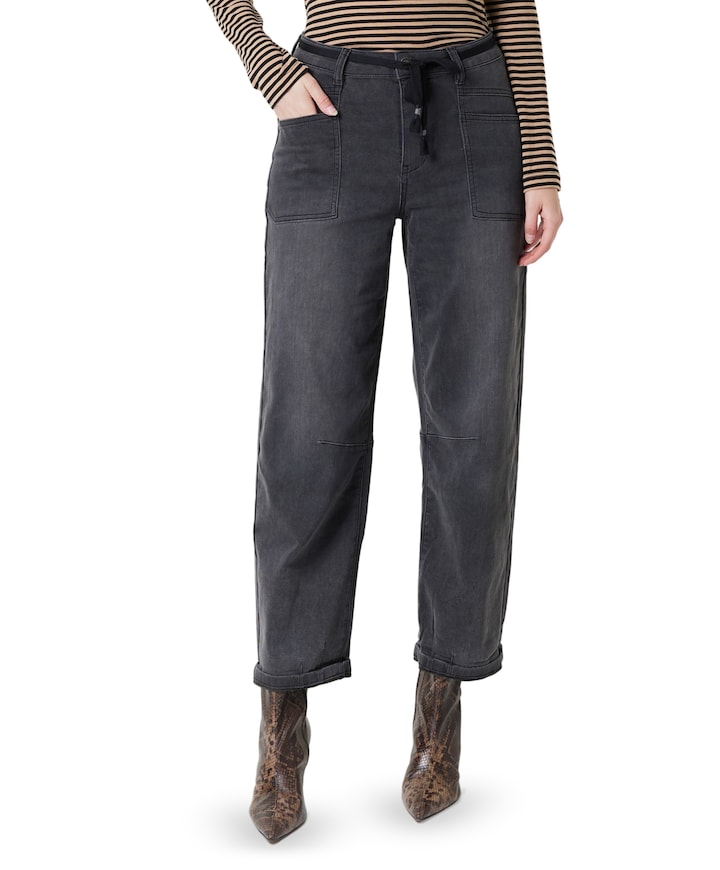 Baggy big pockets dames jeans grijs