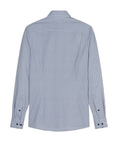 Heren overhemd lange mouw blauw