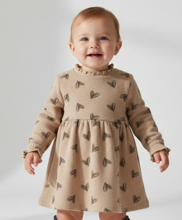 Meisjes jurk bruin