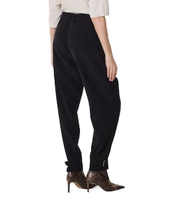 Bandjes bij de zoom dames broek zwart