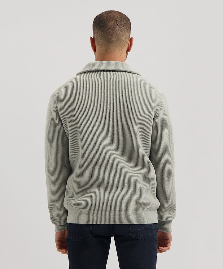 Heren trui met rits grijs