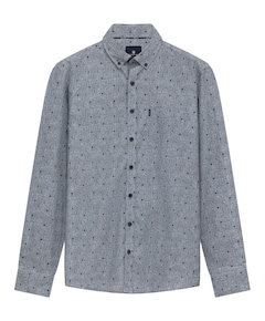 Heren overhemd lange mouw blauw