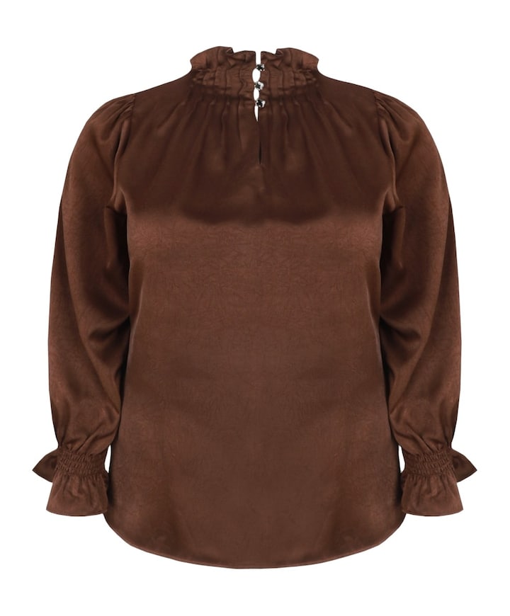 Dames blouse bruin