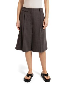 Geweven met hoge taille dames bermuda bruin