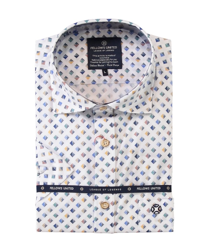 Heren overhemd korte mouw wit