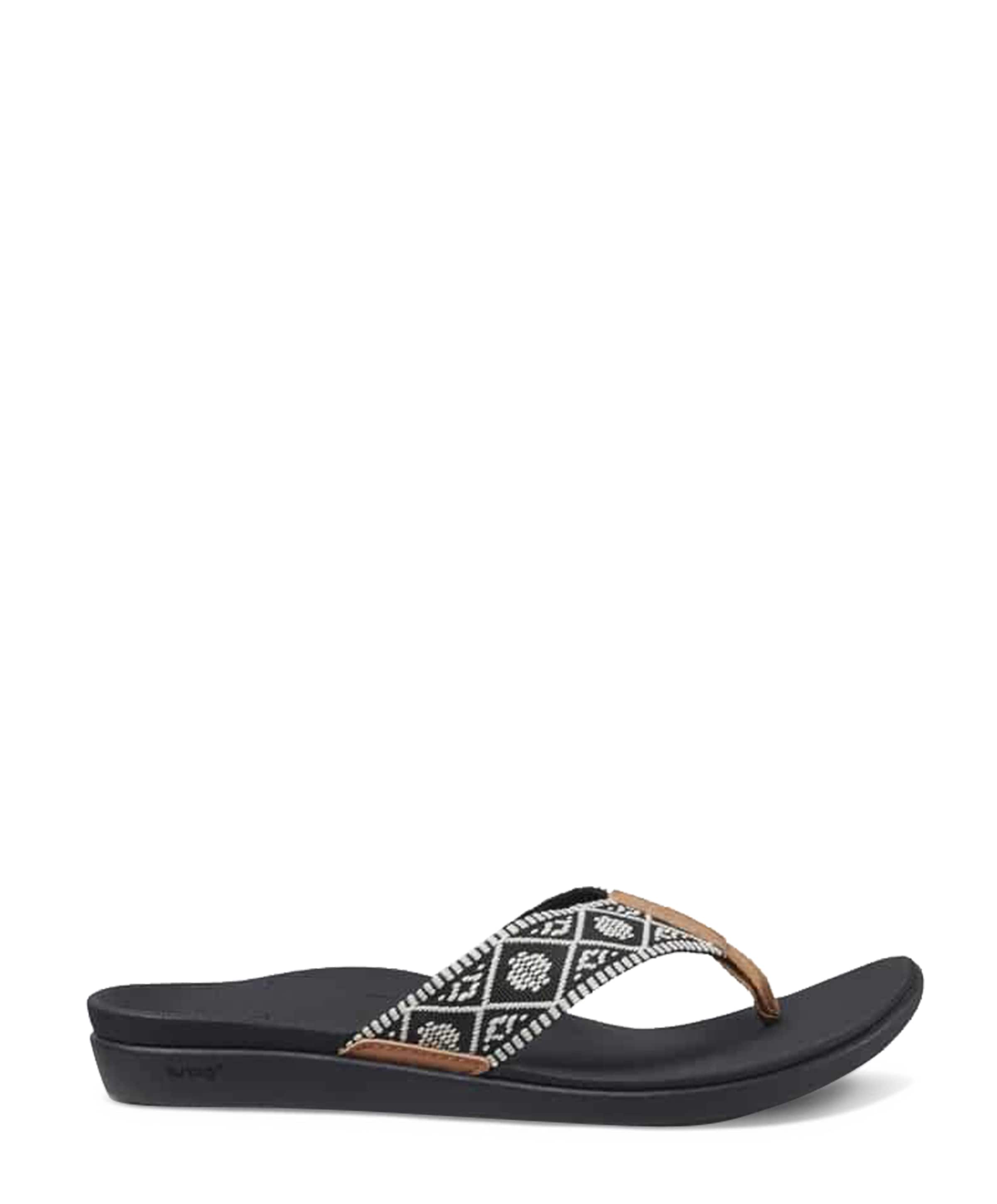 Reef Ortho woven dames slipper zwart