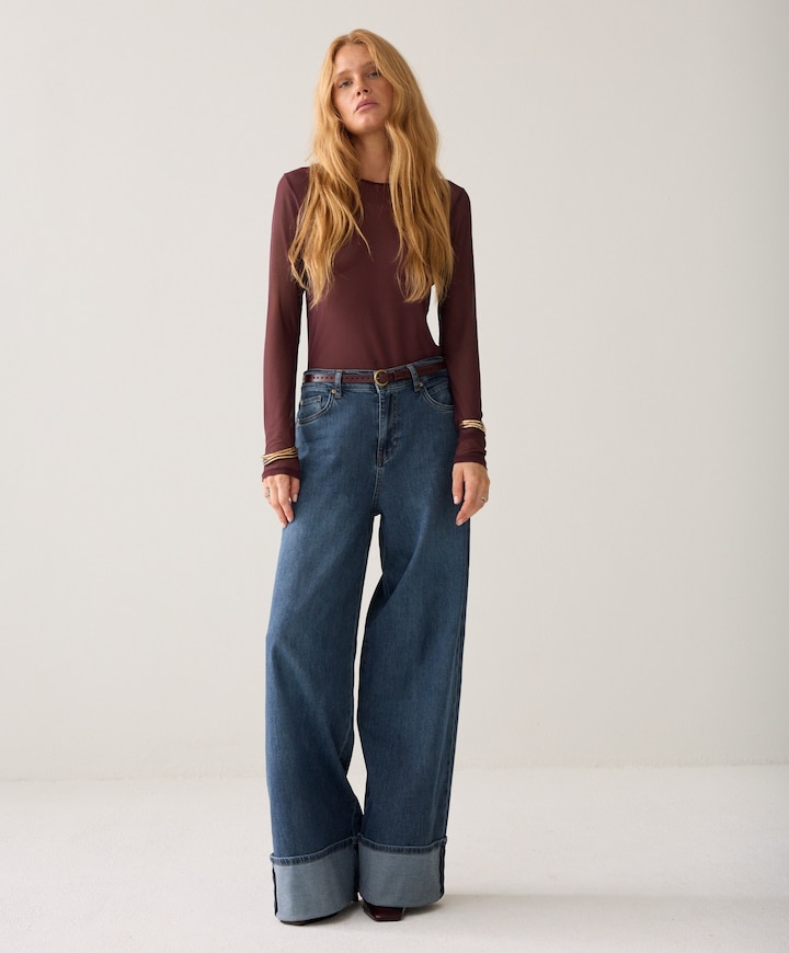 Dames longsleeve bordeaux