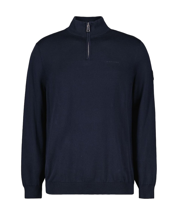 Trui met rits blauw