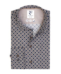 Heren overhemd lange mouw blauw