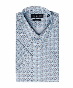 Heren overhemd korte mouw blauw