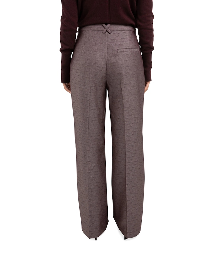 Shiny woven broek paars