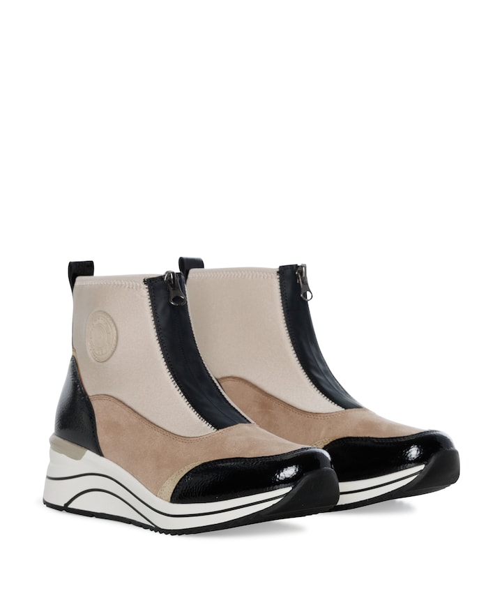 dames enkellaarzen beige
