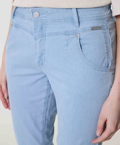 Jani Fancy Chambray dames broek blauw