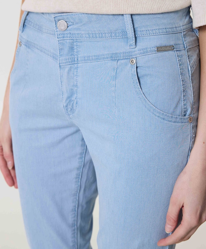 Jani Fancy Chambray dames broek blauw