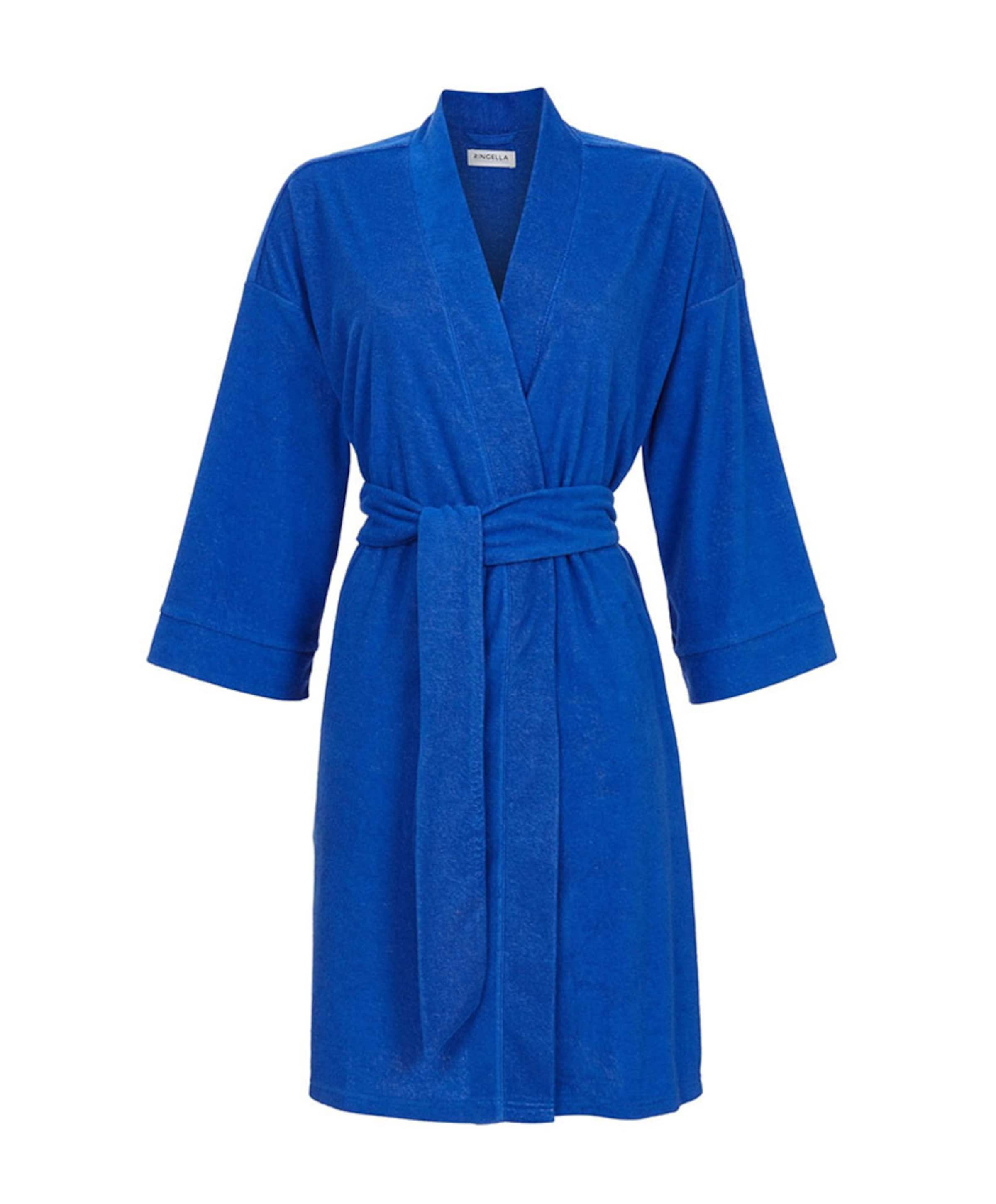 Dames ochtendjas blauw