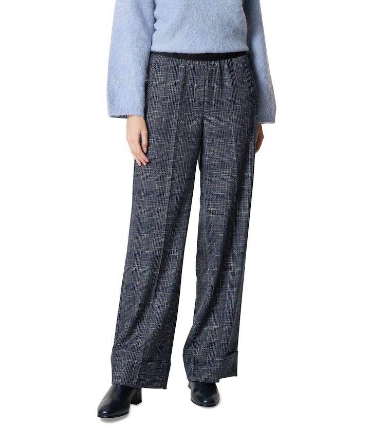 Wide leg Feminine broek blauw