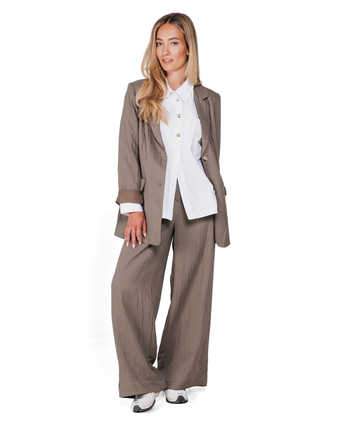 Wide dames broek bruin