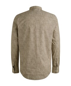 Heren overhemd lange mouw bruin