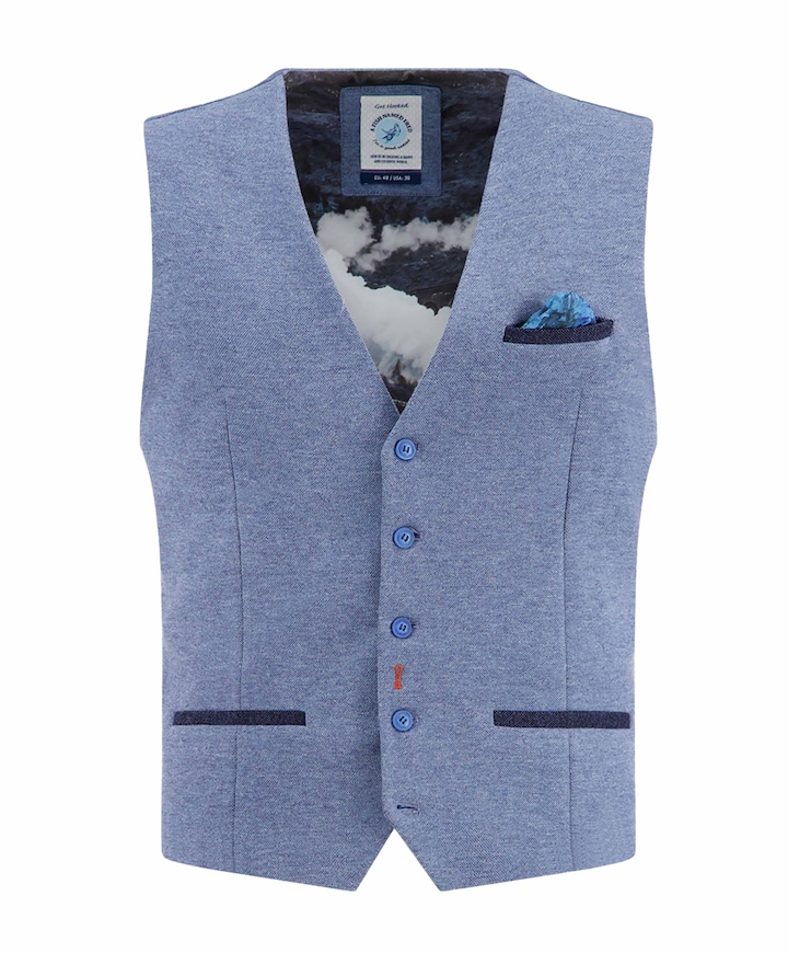 Heren gilet blauw