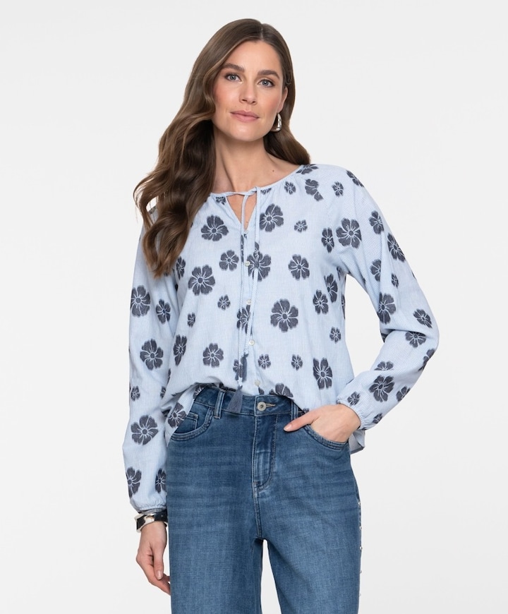 Dames blouse blauw