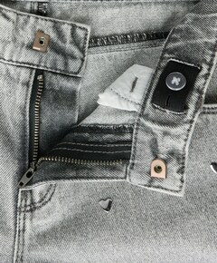 NKFROSE WIDE HEART STUDS JEANS 2021 meisjes jeans grijs