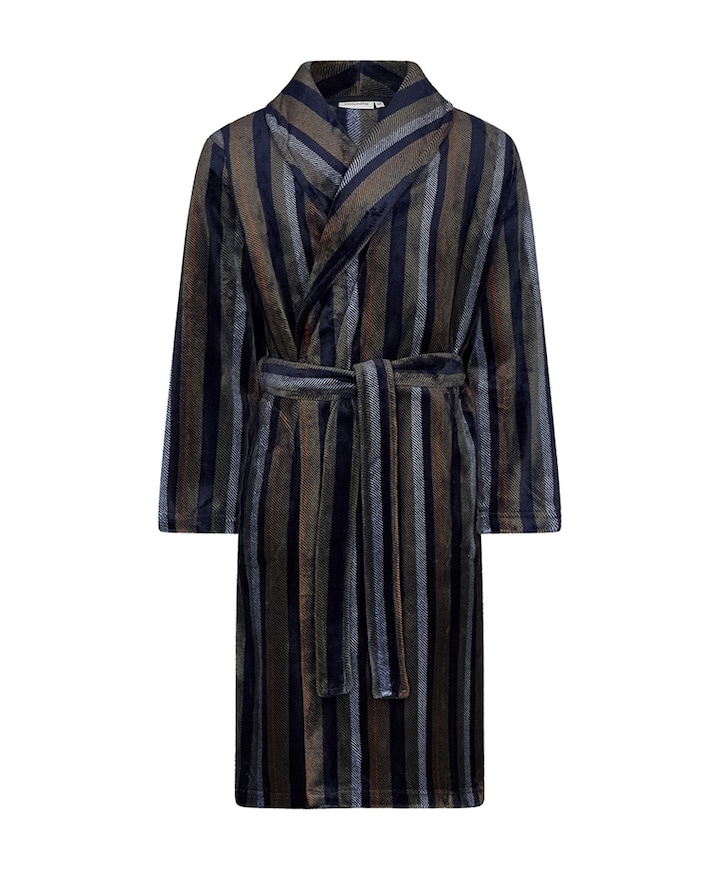 Heren ochtendjas blauw