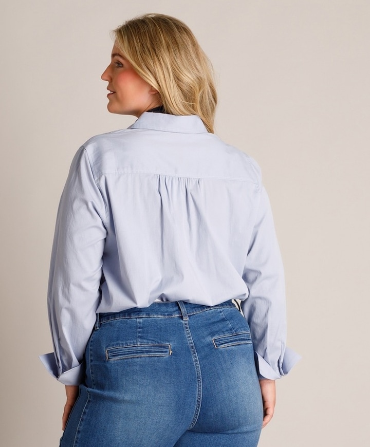 Dames blouse blauw