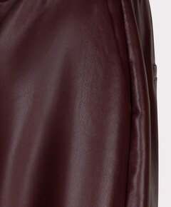Wide PU dames broek bordeaux