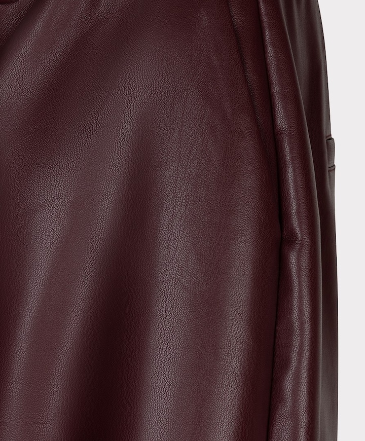 Wide PU dames broek bordeaux