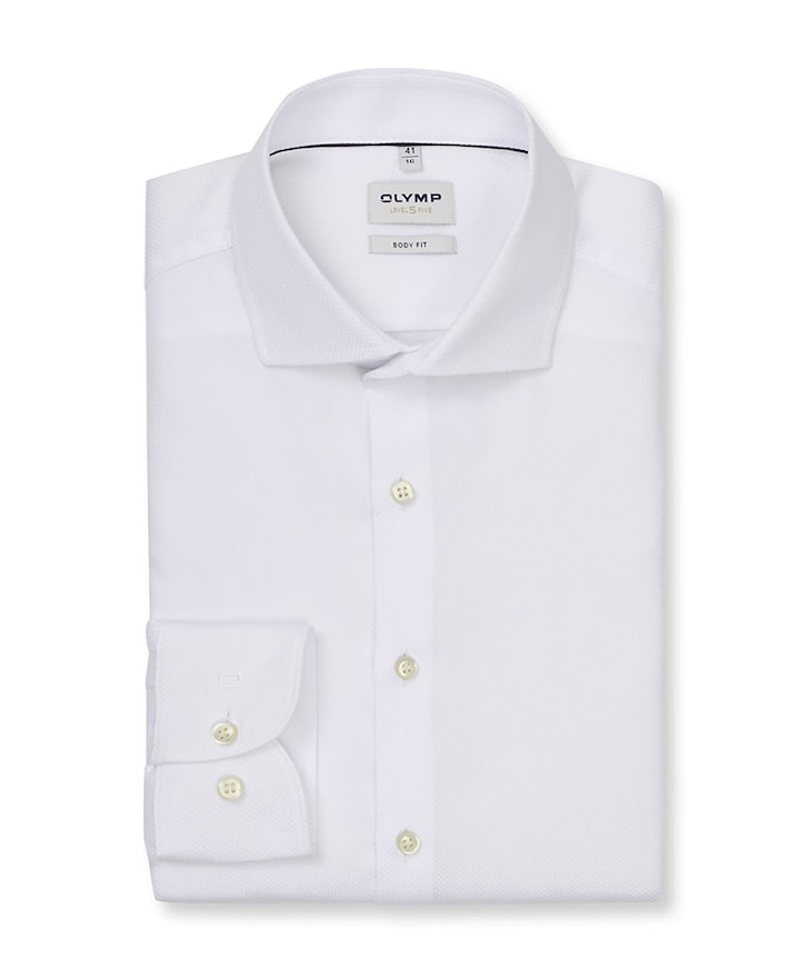 Heren overhemd lange mouw wit