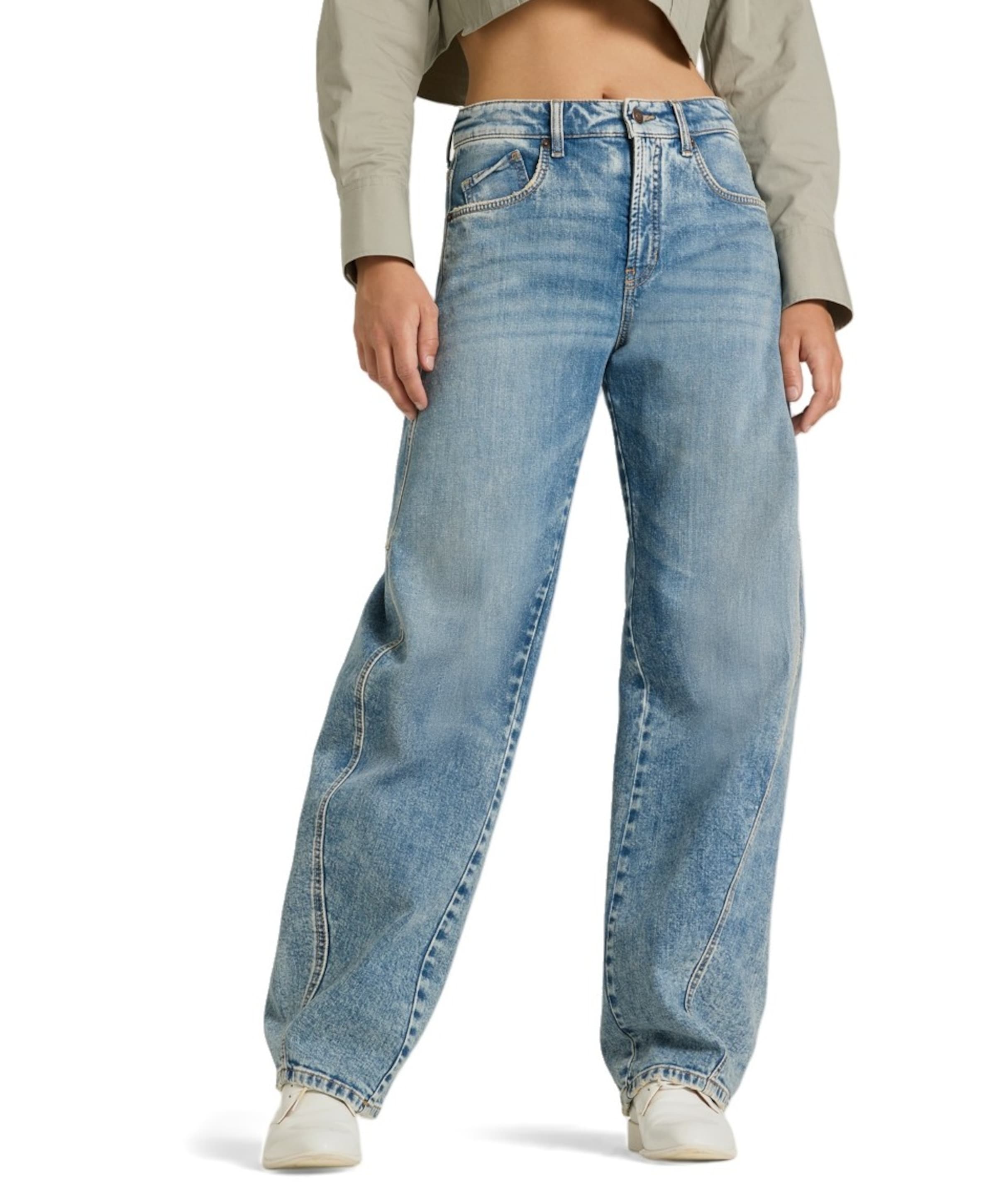 Baggy twisted dames jeans blauw